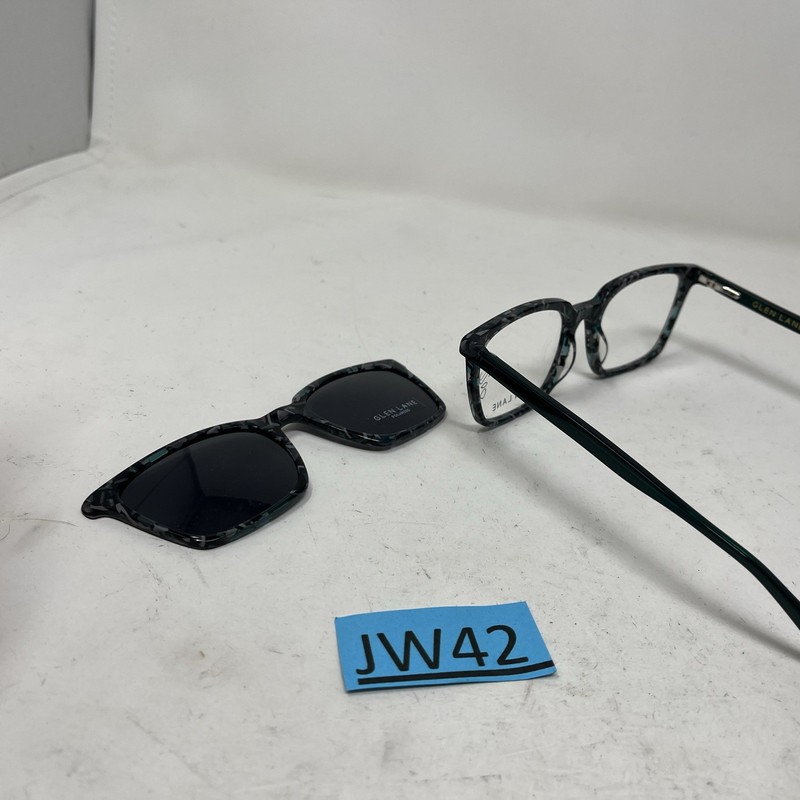 GLEN LANE EYEWEAR LANCASTER SGE 51-18-135 GRAY GREEN W/ POLARIZED SUN CLIP JW42 gallery