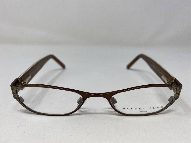 Alfred Sung Italy AS 4763 TAN 46-17-130 Brown Full Rim Eyeglasses Frame +M96