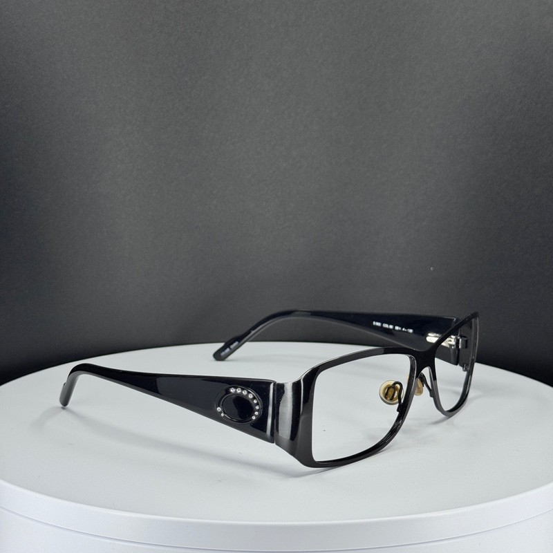 VTG UNBRANDED S563 90 Womens Black Rectangle Full Rim Eyeglasses FRAMES ONLY
