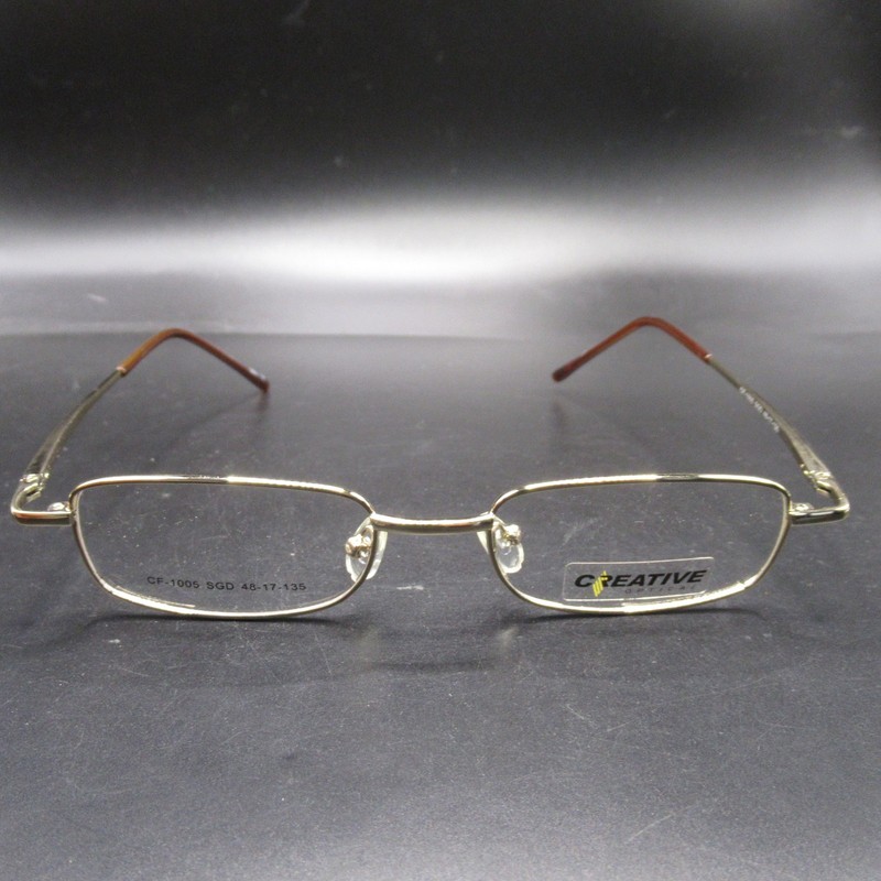 Creative Optical CF-1005 Gold Metal Eyeglass Frames 48-17-135 Rectangle Unisex