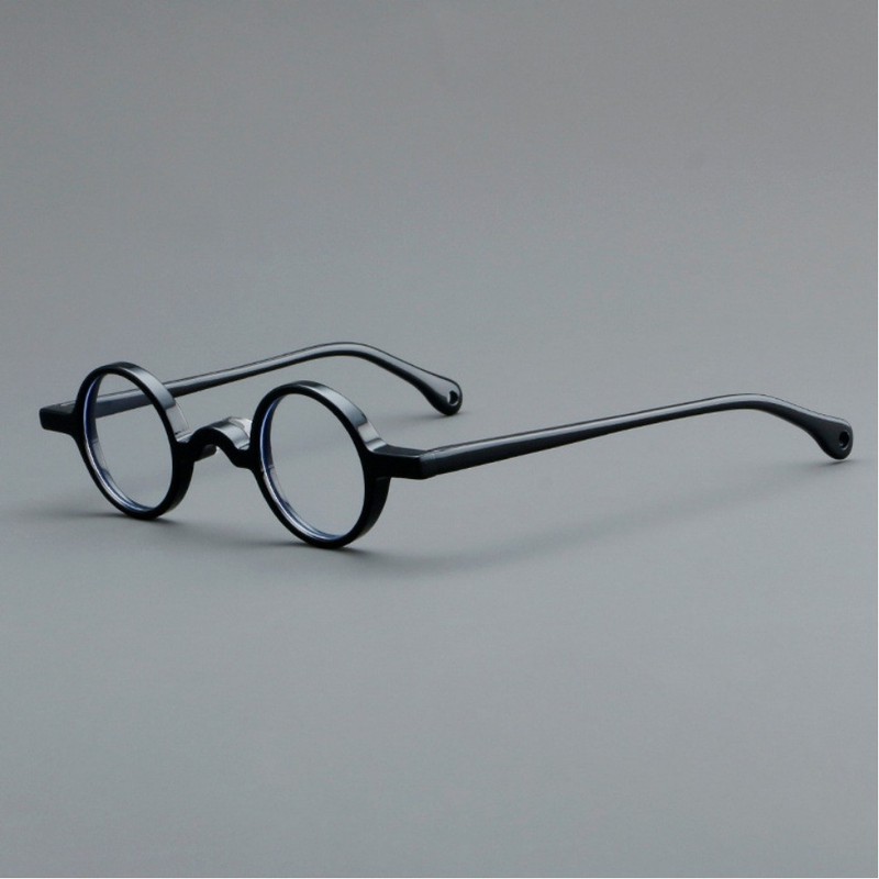 Retro Wide Full Rim Solid Acetate Japanese Small Round Eyeglass frames 36-31-142