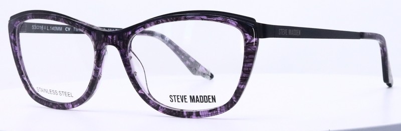 Steve Madden TWIRLSS Purple Multicolor Womens Cat Eye Eyeglasses 53-16-140