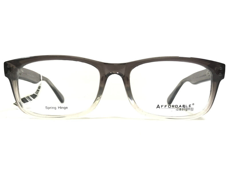 Affordable Designs Eyeglasses Frames FINN GRAY Clear Fade Square 56-18-150