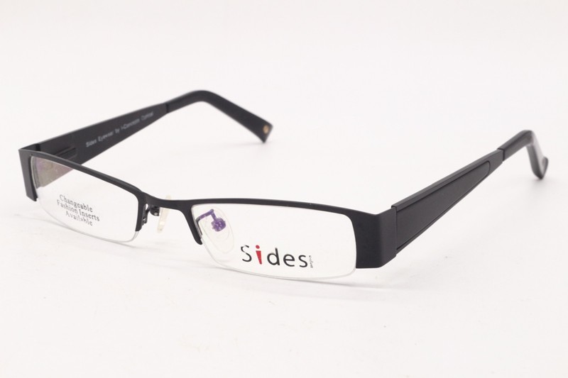 NEW SIDES EYEWEAR SE003 BLACK AUTHENTIC DESIGNER FRAMES EYEGLASSES 52-18