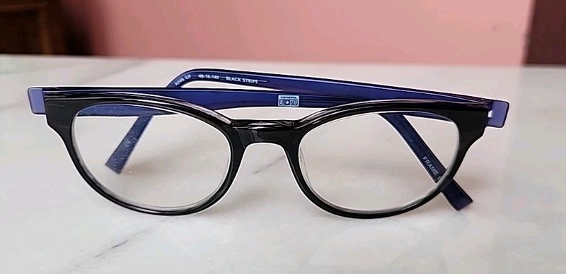 CONVERSE ALL STAR Eyeglasses A046 48-18-140 Black Stripe Grey/Blue - FRAMES ONLY gallery