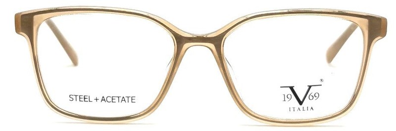 Women’s Acetate & Steel Eyeglasses Square Cat Eye V1969 #8006 Champagne