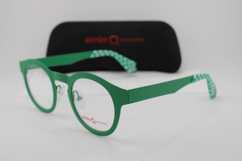 NEW ETNIA BARCELONA BRUTAL N10 GR GREEN CHECKERED AUTHENTIC EYEGLASSES 46-24