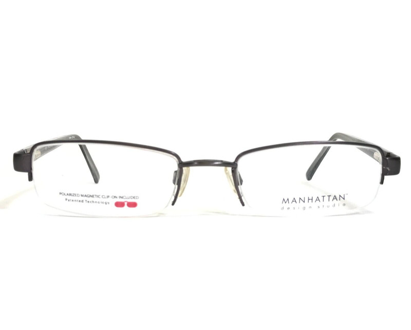 Manhattan Eyeglasses Frames MDS S-3096 Black Grey Rectagular Half Rim 49-19-135 gallery