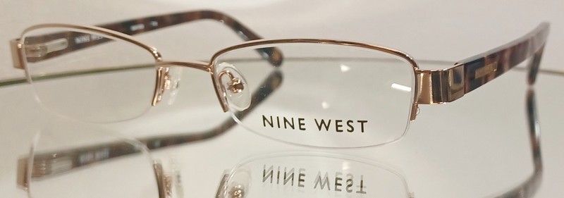 Originale NINE WEST NW1009 718 Eyeglasses GOLD New Metal 50-17-135 Semi-rimless