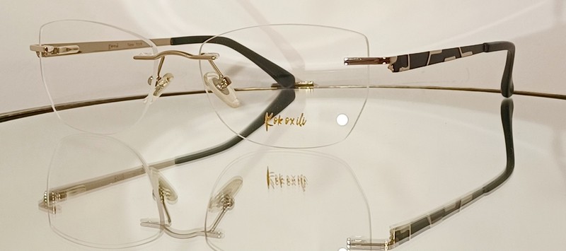 Originale KOKOXILI KK042 C03 Eyeglasses GOLD/BLACK New Metal 54-16-140 Rimless