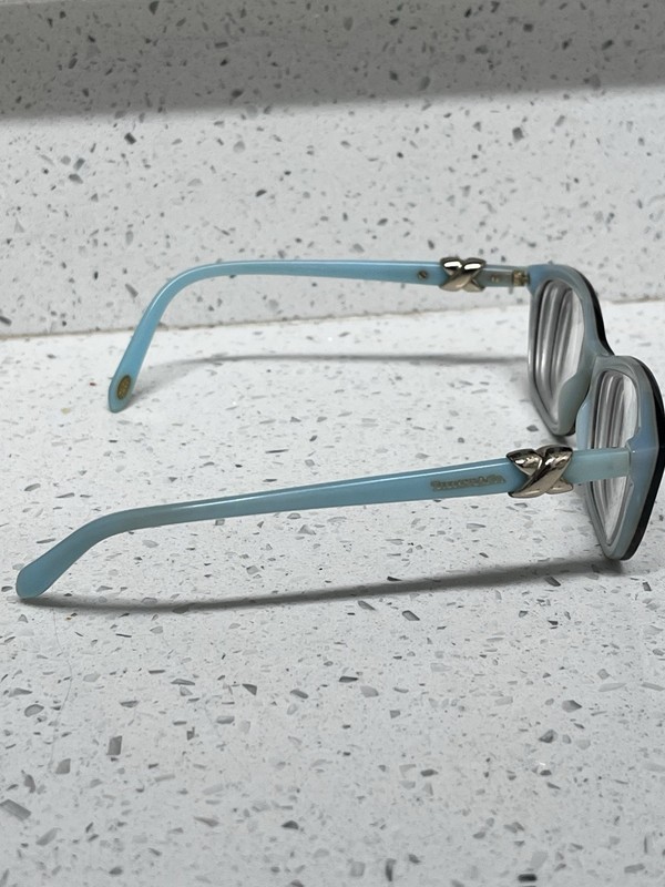 Tiffany & Co Blue Eyeglass Frames Italy Gold X Accent Rectangle Frames Only gallery