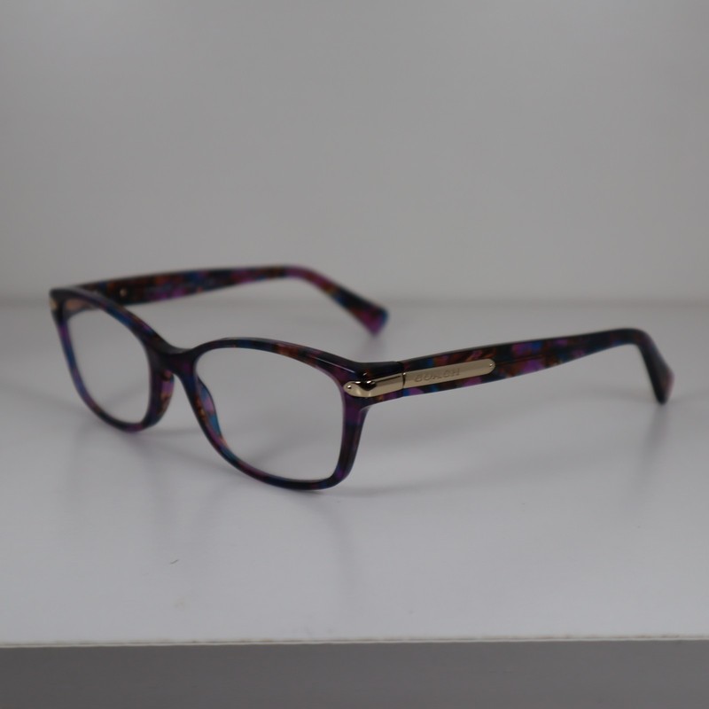 COACH HC6065 5288 Purple Confetti Full Rim Eyeglasses Frames 51-17-135mm