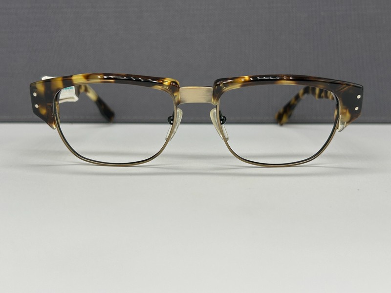 Lafont Eyeglasses Frames Men Woman Brown Havana Brass Square Ryron 532 50s Retro