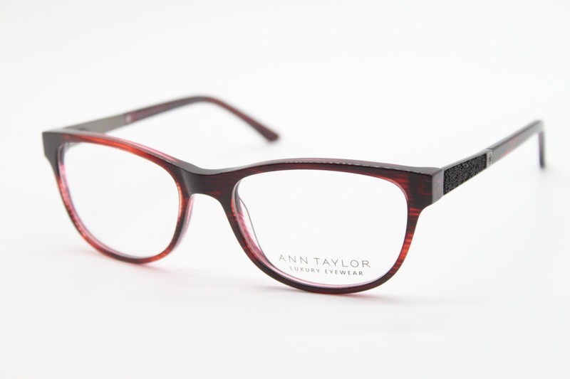 NEW ANN TAYLOR AT007 C02 BURGUNDY BLACK AUTHENTIC EYEGLASSES 53-17
