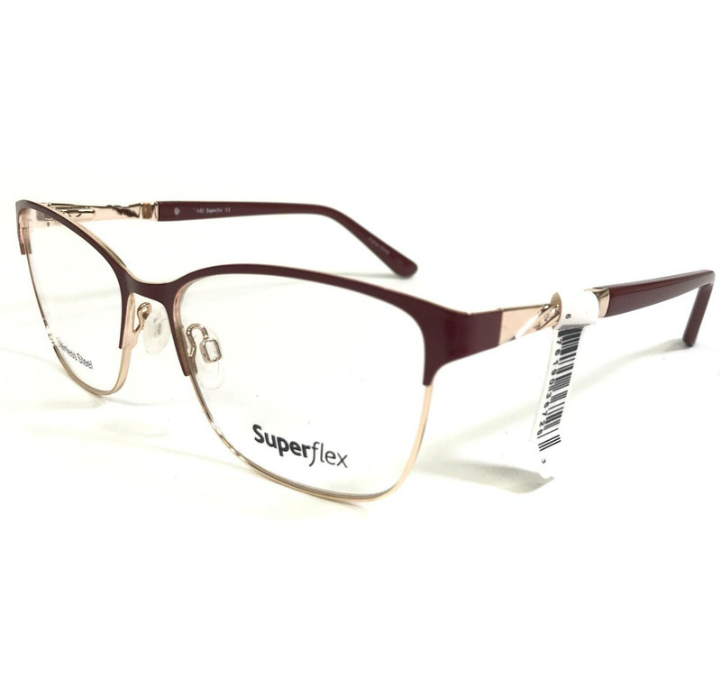 SuperFlex Eyeglasses Frames SF-537 S106 Red Gold Cat Eye Square 55-17-140 gallery