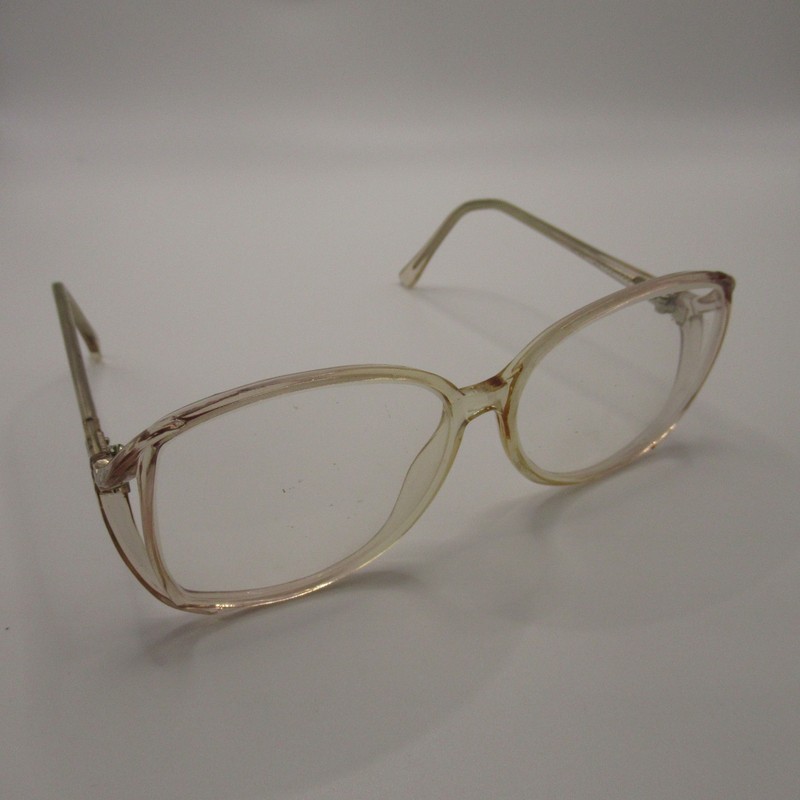 New Glore 1002 Vintage Style Eyeglass Frames 54-16-125 Clear Beige Full Rim