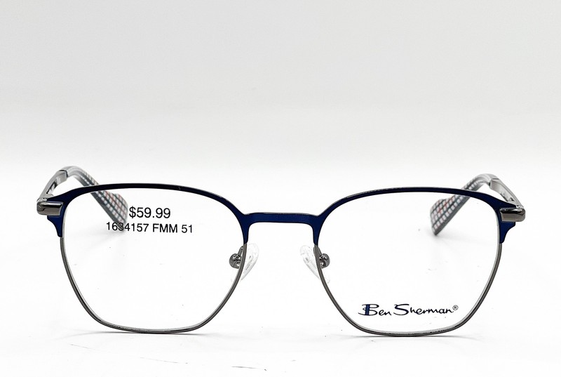 NEW BEN SHERMAN WINDSOR C03 NAVY GUNMETAL AUTHENTIC EYEGLASSES 51-19 gallery