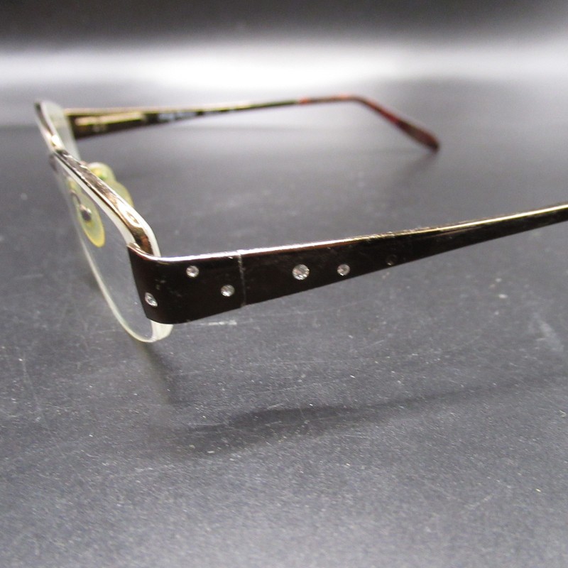 Sally Hansen Sally 14 Semi-Rimless Eyeglass Frames Gold Brown 51-17-135 gallery