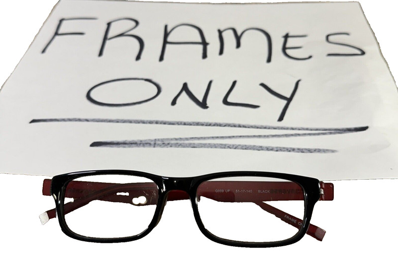 Converse Q009 UF Black/Red Full Rim Eyeglasses Frames 51-17-140-30mm G25