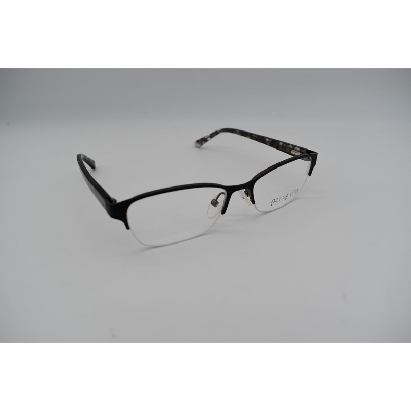 BELLA VITA Iconyx 1035 50-16-135mm Black Half Rim Eyeglasses FRAMES ONLY
