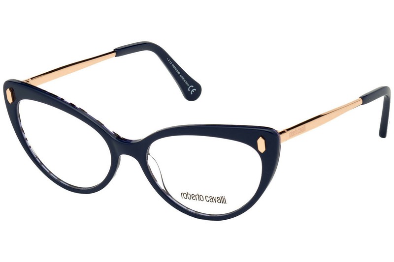 Roberto Cavalli RC5109 092 Blue Rose Gold Eyeglasses 52-16-140 Cat Eye 5109