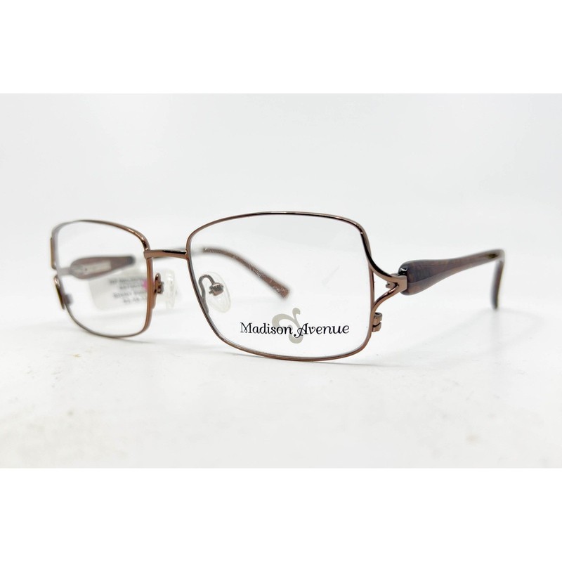 Madison Avenue Eyeglasses Women Brown MAL107 200 Rectangular 52-16-135