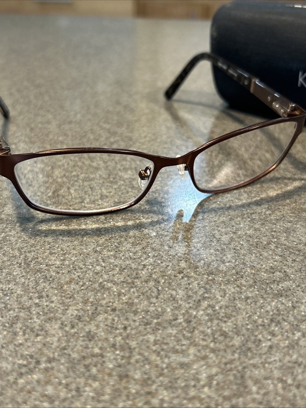 Karen Kane Wood Rose Eyeglasses Frame Women's Mocha Brown Full Rim 53-16-135 gallery