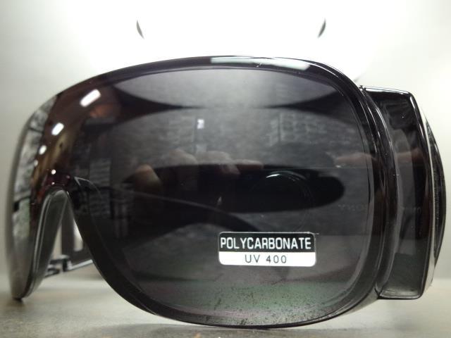 WRAP AROUND DRIVING SAFETY SUN GLASSES Over RX Glass Fit Black Frame Dark Lens gallery