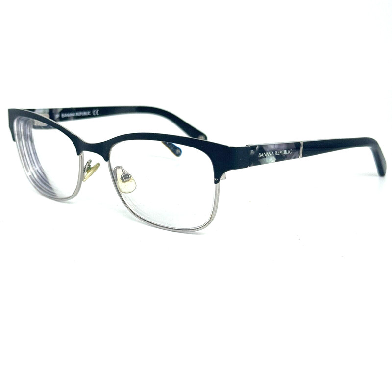 BANANA REPUBLIC Burke Black/ Silver Steel Mens Eyeglasses Frame 51-17-135 H14516
