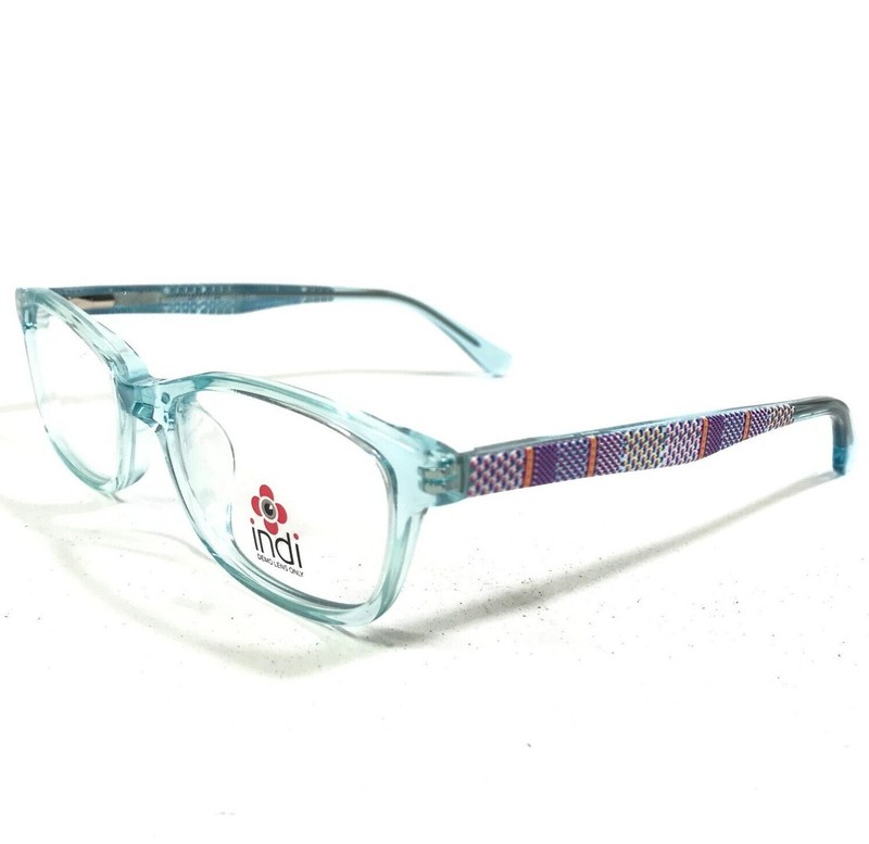 Indi KG5003 AQUA Kids Eyeglasses Frames Clear Blue Cat Eye Full Rim 46-15-130
