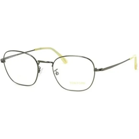 Authentic TOM FORD TF5335 012 Dark Gunmetal w/Beige Horn Demo Lens Eyeglasses