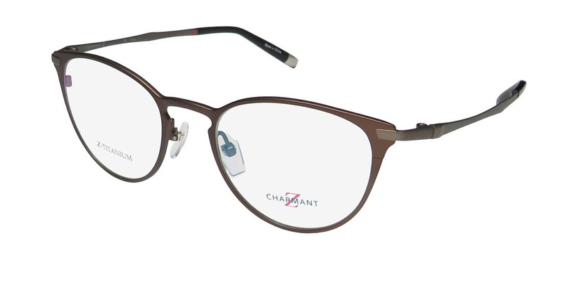 NEW CHARMANT Z 19840 EYEWEAR OVAL TITANIUM FULL-RIM 49-19-140 BR BROWN MENS