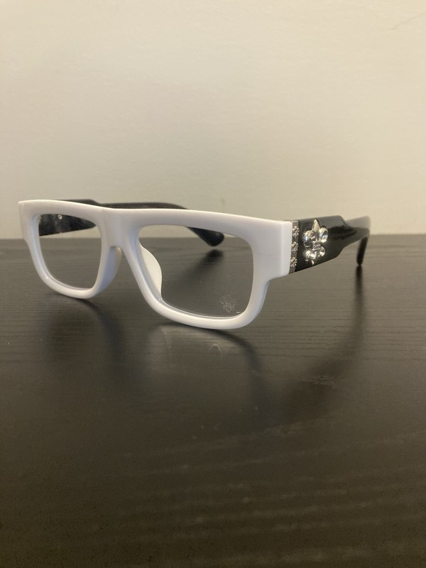 Chrome Hearts Unisex White Solid Rectangle Full Rim Eyeglasses Frames gallery