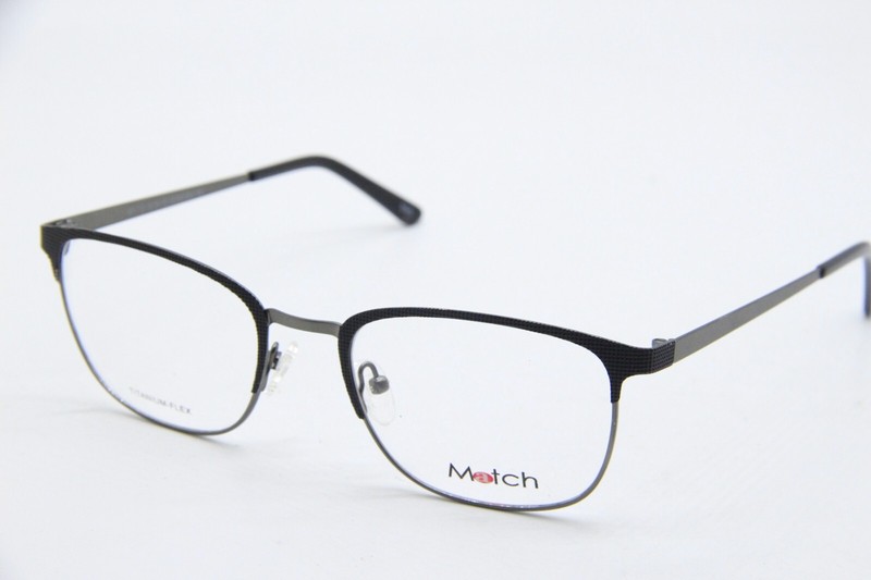NEW MATCH EYEWEAR-TITANIUM FLEX MF-172 GUN/M.BLK AUTHENTIC EYEGLASSES 53-19