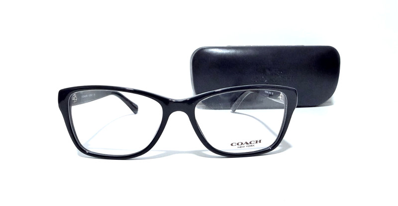 COACH HC 6068 5002 SHINY BLACK SILVER RX EYEGLASSES 54-16-135 MM HC6068 W/CASE gallery
