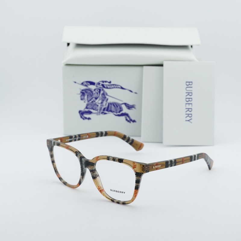 Burberry BE2439 4163 Check Sand 52mm Eyeglasses New Authentic