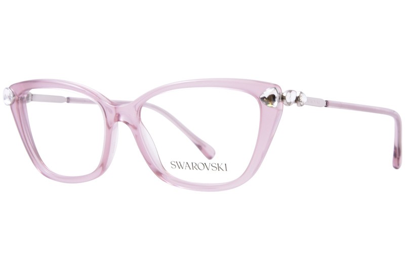Swarovski SK2011 3001 Eyeglasses Women’s Transparent Pink Full Rim Cat Eye 55mm