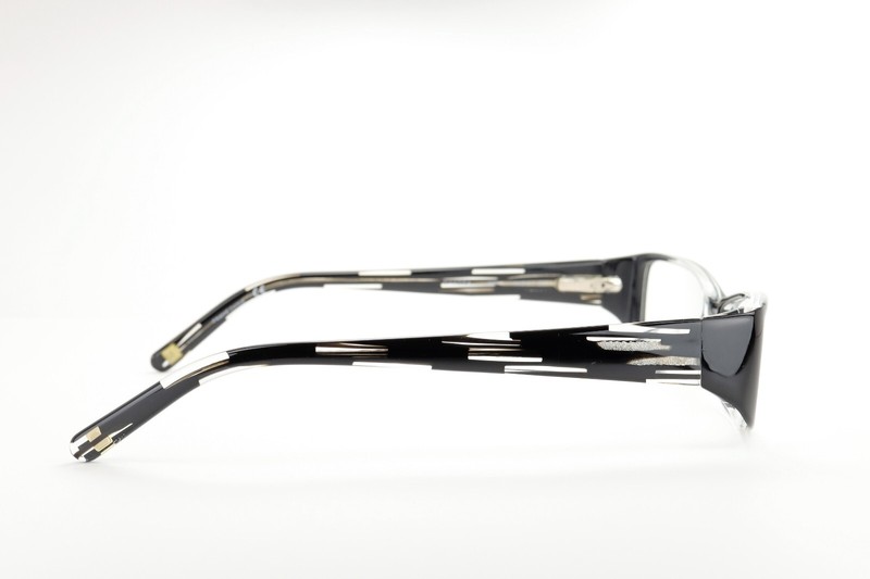 MARCHON NYC DAKOTA 001 Polished Black on Clear 52-16-135 Frames Flex Hinge L472 gallery