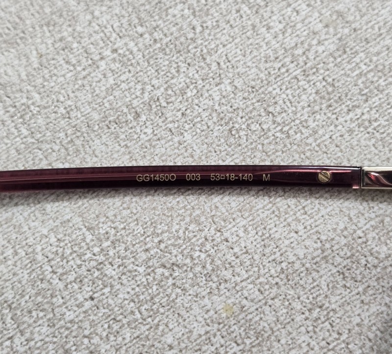 Gucci GG1450O 003 Eyeglasses Women's Burgundy Full Rim Cat Eye 53-18-140 gallery