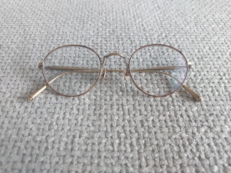 MATSUDA Titanium Oval Eyeglasses Frames M3103 Antique Gold 48-22 gallery