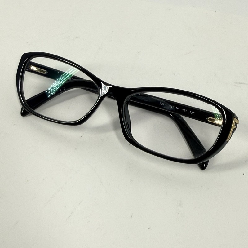 Fendi Eyeglasses F 977 54 14 001 135 Black Gold Fendi Logo Frames Only Italy