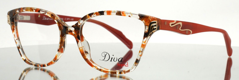 DIVA TREND 8117 C.5PT Brown Rust Flecked Womens Cat Eye Eyeglasses 51-16-140 C