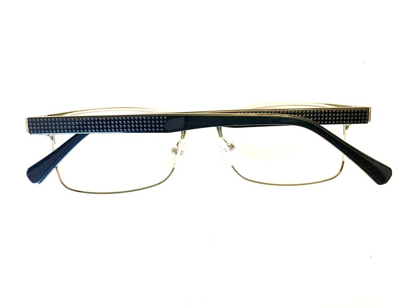 Robert Mitchel Eyeglasses Frames RM 202128 NAVY rectangle metal 54-17-145 No Len gallery
