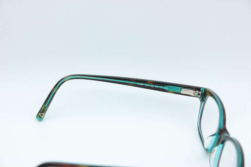 Primary 1065 Tortoise Aqua Petit Rectangle Eyeglasses Frames 50-16-135 gallery