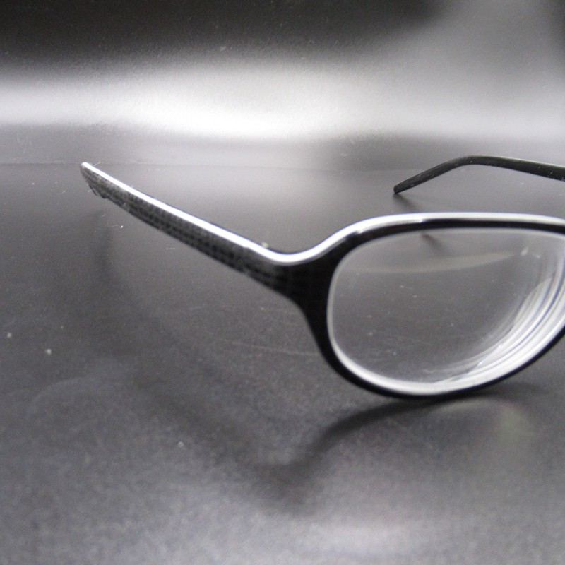 Anne Klein AK8041 Black White Full Rim Eyeglass Frames 49-16-135 Womens gallery