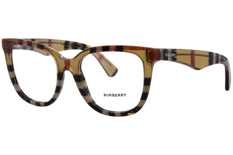 Burberry BE2415 4146 Eyeglasses Women’s Check Sand Full Rim Square Shape 53mm
