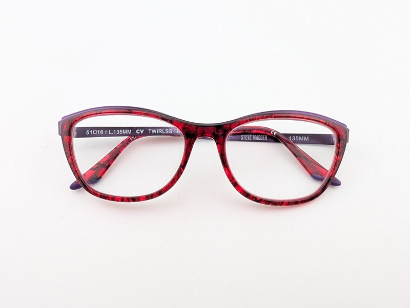 Steve Madden Eyeglasses, Frames Only, Twirlss, 51-16-135, Plastic, Red Multi