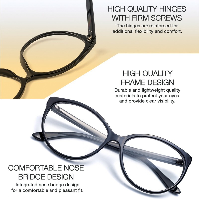FOXY Women Eyeglasses CAT EYE Clear Lens Shadz Glasses Oversized GAFAS Fashion gallery