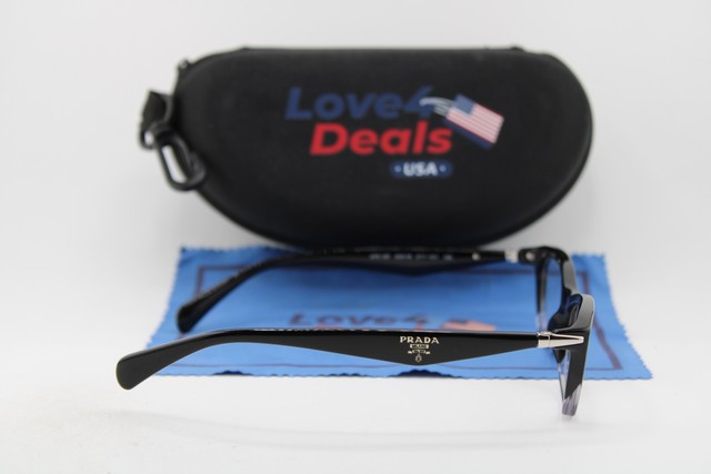 NEW PRADA VPR 15P ZYY-1O1 BLACK FADE AUTHENTIC EYEGLASSES 53-16 gallery