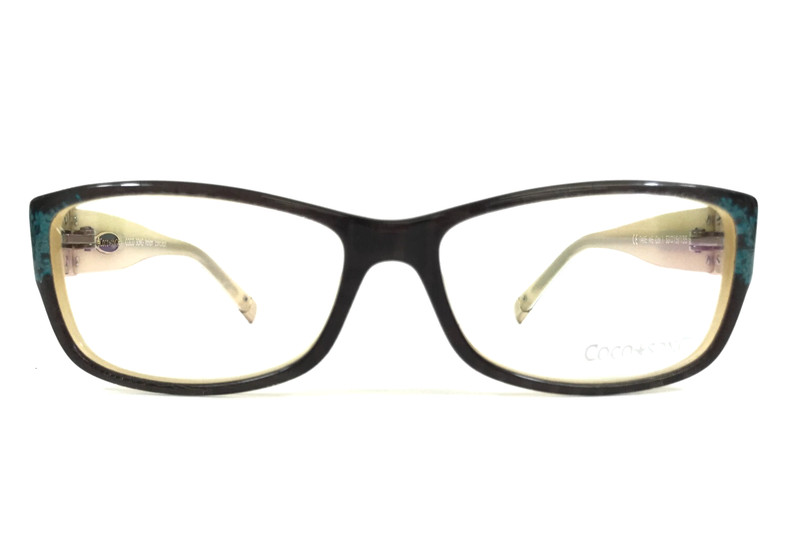 Coco Song Eyeglasses Frames TAKE ME Col.1 Brown Blue Beige Floral 53-15-135